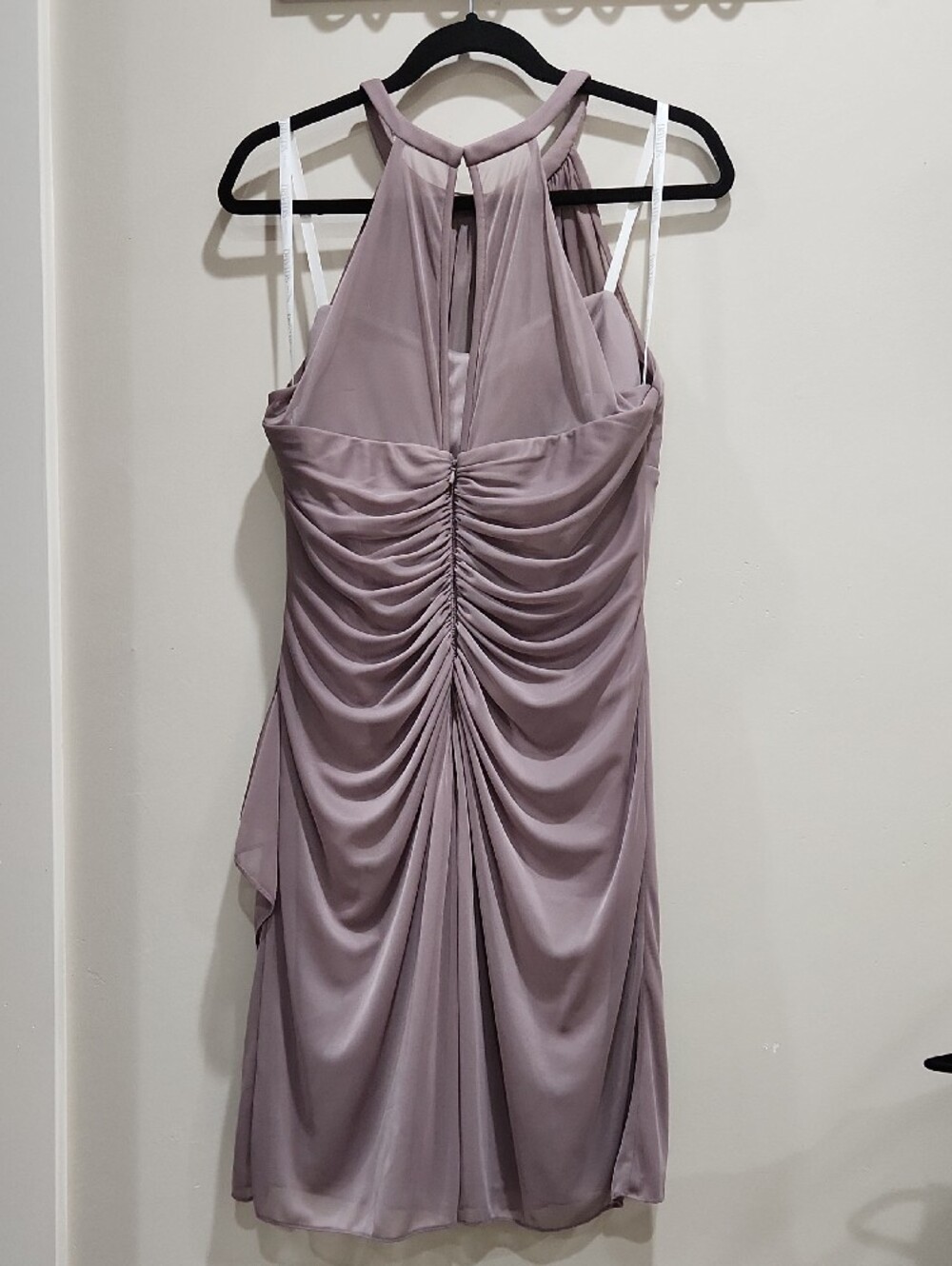 David's Bridal Elegant Mauve Halter Cocktail Dress Size 14 - Picture 8 of 12